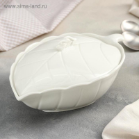 Супница керамическая &laquo;Лист&raquo;, 26&times;17&times;12 см, цвет белый