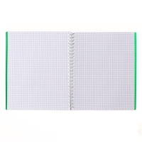 Тетрадь 80 листов в клетку на гребне, VELVET, пластиковая обложка, блок офсет, Зелёная