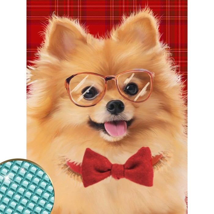 Алмазная мозаика с полным заполнением на подрамнике &laquo;Собачка&raquo;, 30 х 40 см