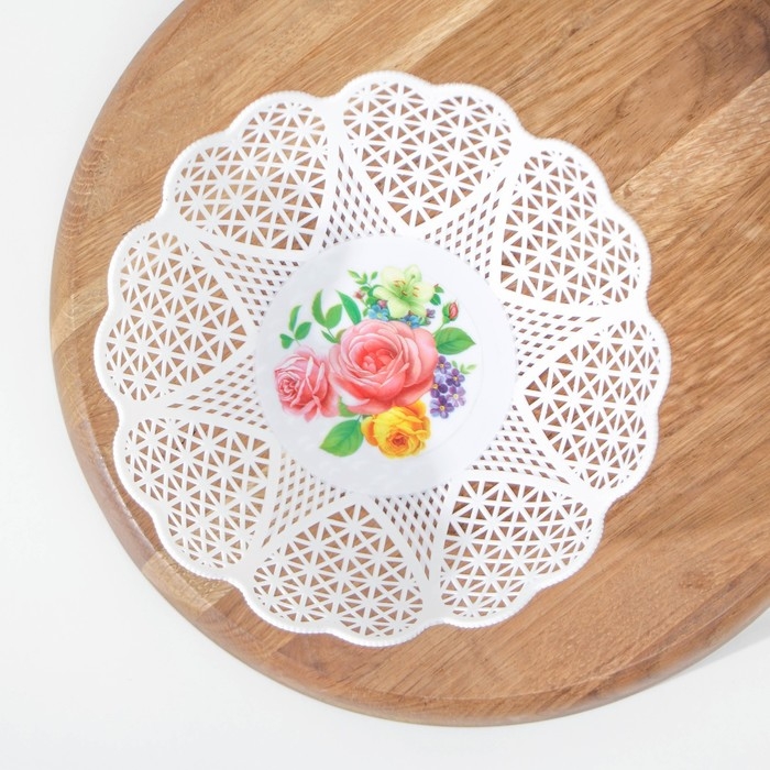 Ваза для хлеба и фруктов «Кубань. Сердце», 18×4,5 см, белый, рисунок МИКС Ваза для хлеба и фруктов «Кубань. Сердце», 18×4,5 см, белый, рисунок МИКС