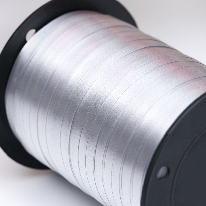 Лента для декора и подарков, серебро, 0,5 см х 250 м Лента для декора и подарков, серебро, 0,5 см х 250 м