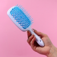 Расчёска массажная, широкая, вентилируемая, 8,5 &times; 20,5 см, PVC коробка, цвет МИКС/белый