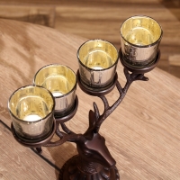 Подсвечник на 4 свечи "Олень" алюминий 26х13х30 см Подсвечник на 4 свечи "Олень" алюминий 26х13х30 см