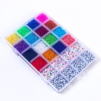 Набор для создания украшений, набор 24 цвета,1 шт. — 3 мм, 400 букв, леска, фурнитура, ножницы Набор для создания украшений, набор 24 цвета,1 шт. — 3 мм, 400 букв, леска, фурнитура, ножницы