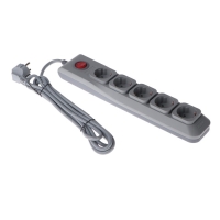 Сетевой фильтр Uniel Lux, 5 розеток, 3 м, 10 А, 2500 Вт, ПВС 3х0.75, с з/к, с выкл., серый Сетевой фильтр Uniel Lux, 5 розеток, 3 м, 10 А, 2500 Вт, ПВС 3х0.75, с з/к, с выкл., серый