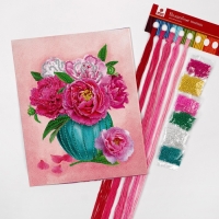 Вышивка крестиком с бисером «Пионы», набор для творчества, 20 х 25 см Вышивка крестиком с бисером «Пионы», набор для творчества, 20 х 25 см