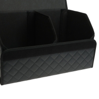 Органайзер кофр в автомобиль Cartage саквояж, экокожа стеганая, 50 см, черный Органайзер кофр в автомобиль Cartage саквояж, экокожа стеганая, 50 см, черный