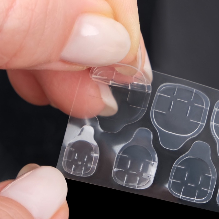 Накладные ногти &laquo;Грация&raquo;, 12 шт, с клеевыми пластинами, форма балерина, цвет бежевый/розовый