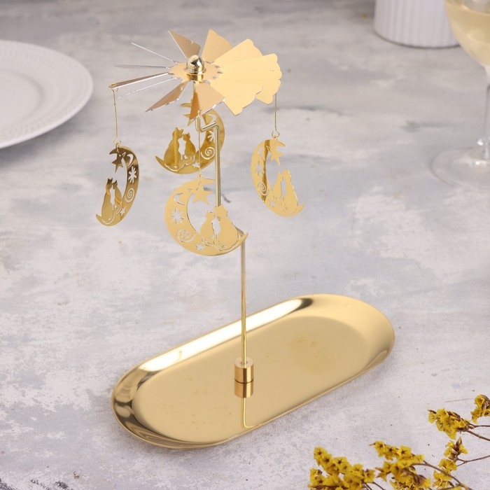 Подсвечник Подсвечник "Карусель с месяцами", золотая, металл, 8,5 х 18 см