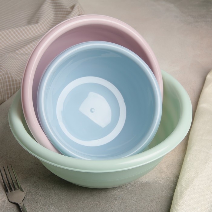 Набор мисок, 3 шт: 1,2 л; 2,1 л; 3,2 л, цвет МИКС Набор мисок, 3 шт: 1,2 л; 2,1 л; 3,2 л, цвет МИКС