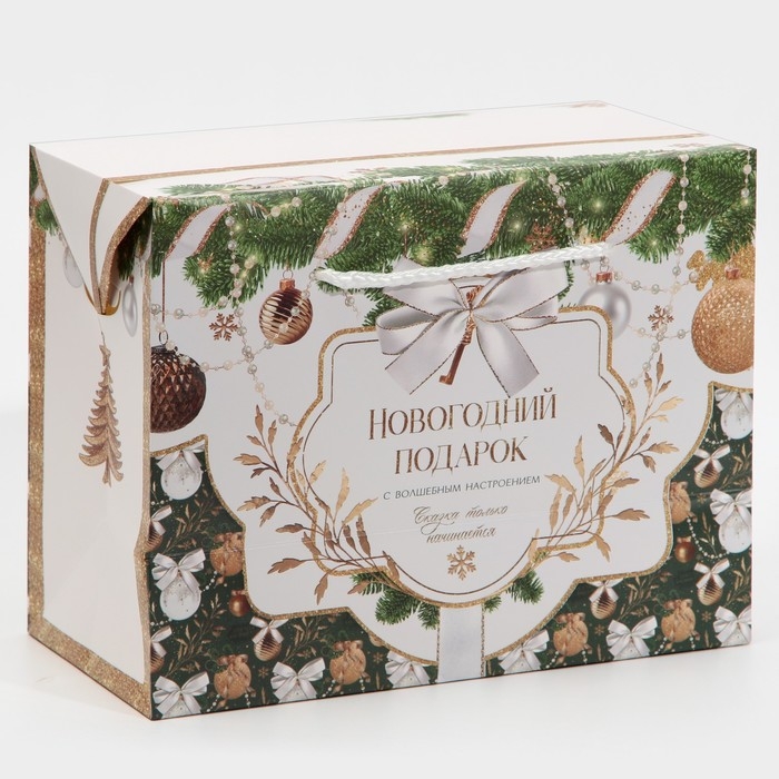 Пакет-коробка &laquo;Подарок для тебя&raquo;, 23 х 18 х 11 см, Новый год