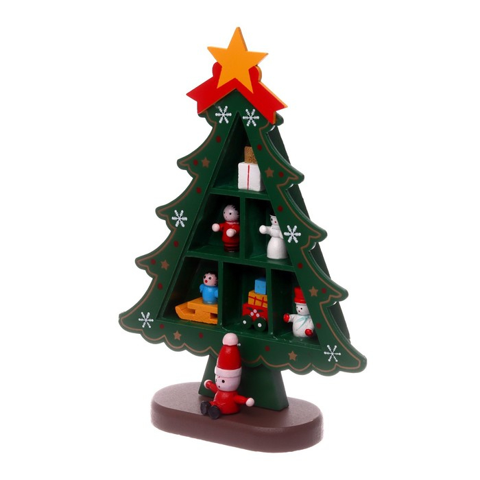 Новогодний сувенир «Ёлка с ячейками под подарки», 14,5 × 19,5 см, зелёная Новогодний сувенир «Ёлка с ячейками под подарки», 14,5 × 19,5 см, зелёная