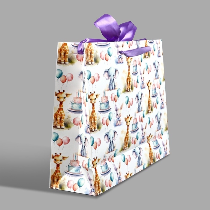 Пакет ламинированный с лентой &laquo;Подарочек&raquo;, L 40 &times; 11,5 &times; 31 см