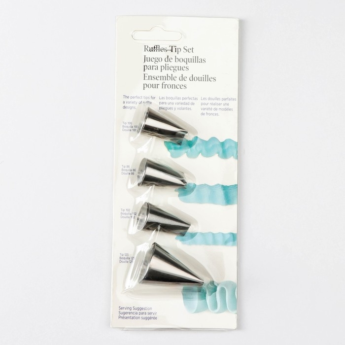 Набор насадок кондитерских &laquo;Руфи&raquo;, 4 шт (1,8&times;3,5 см, 2,5&times;3,8 см)