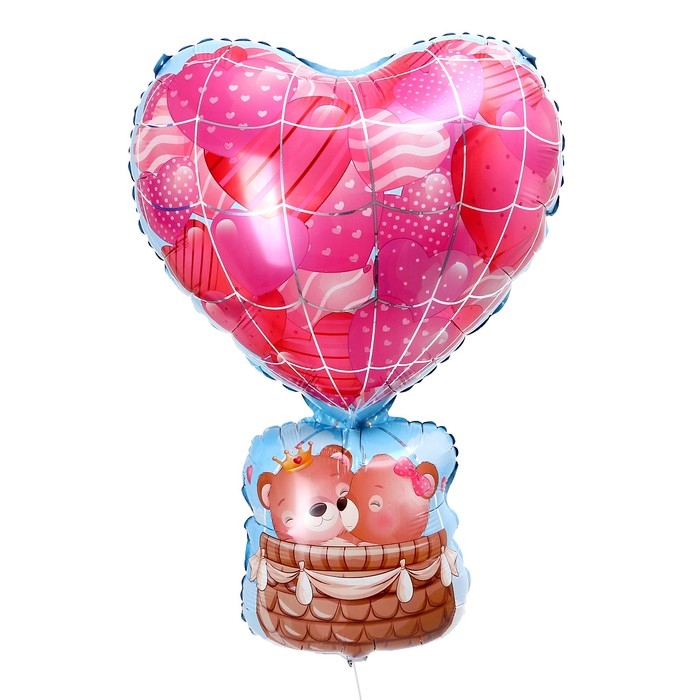 Шар фольгированный 30" &laquo;Мишки на воздушном шаре&raquo;