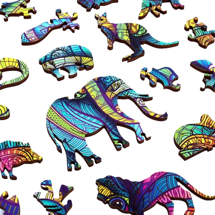 Пазл деревянный фигурный «Индийский слон», 118 элементов Пазл деревянный фигурный «Индийский слон», 118 элементов