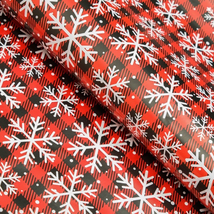 Новый год. Бумага упаковочная глянцевая Новый год. Бумага упаковочная глянцевая "Снегопад", 70 х 100 см, 1 лист