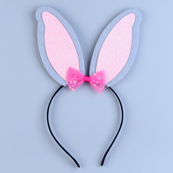 Новый год! Ободок для волос карнавальный &laquo;Блестящая&raquo;, ушки зайчика