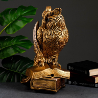 Копилка "Сова с пером" бронза, 25х30х45см Копилка "Сова с пером" бронза, 25х30х45см