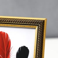 Фоторамка пластик 10х15 см "Золотая спираль на чёрном" 17,8х12,8 см