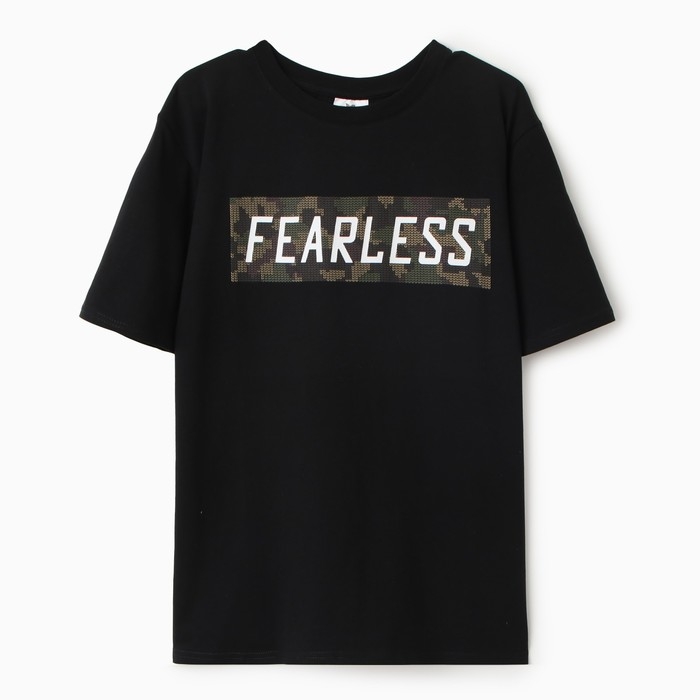Футболка мужская FEARLESS, цвет чёрный, размер 52 Футболка мужская FEARLESS, цвет чёрный, размер 52