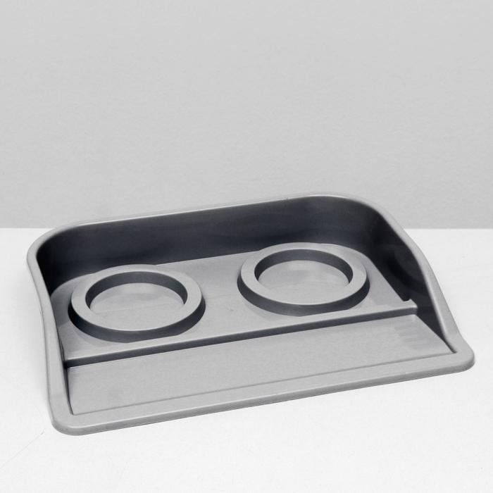 Миски с лотком Миски с лотком "Феликс" 0,3 л, 41 x 30 x 6 см, серый лоток, белые миски