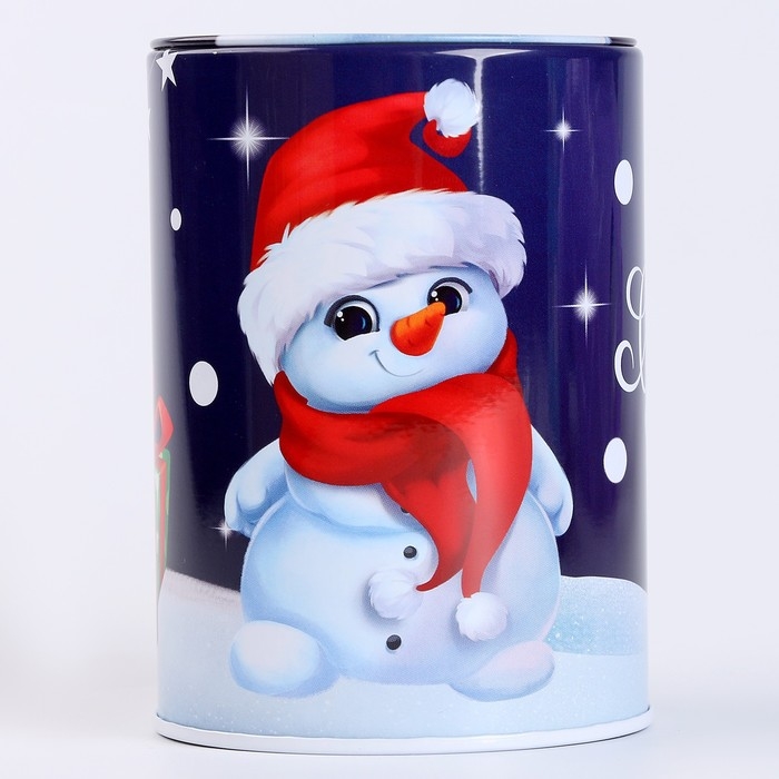 Копилка на новый год для декорирования стразами и фольгой &laquo;Снеговик с подарком&raquo;, новогодний набор для творчества