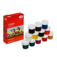 Гуашь 12 цветов по 20 мл Гамма "Мультики", картонная упаковка 221032 Гуашь 12 цветов по 20 мл Гамма "Мультики", картонная упаковка 221032