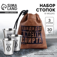 Стопки, набор в мешке &laquo;Мастер спирта&raquo;, 3 шт х 70 мл