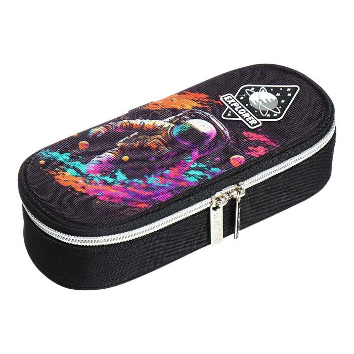 Пенал-футляр 80х210х50 мм, мягкий, ткань, deVENTE Cosmic, для мальчиков, черный