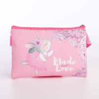 Сумка детская для девочки "Made with love", эко-кожа, розовый, 16х11 см