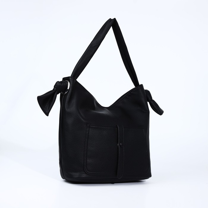 Сумка-тоут на молнии, 2 наружных кармана, цвет чёрный Сумка-тоут на молнии, 2 наружных кармана, цвет чёрный