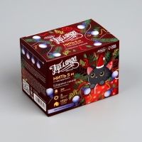 Гирлянда &laquo;Нить&raquo; 5 м с насадками &laquo;Шарики синие&raquo;, IP20, прозрачная нить, 30 LED, свечение синее, 8 режимов, 220 В