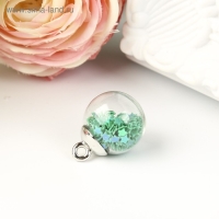 Подвеска декоративная для творчества стекло "Шар - звёзды" d=1,6 см набор 10 шт