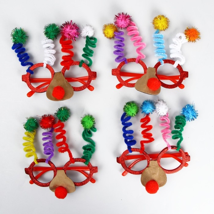 Карнавальные очки &laquo;Бомбошки&raquo; с носиком, цвета МИКС