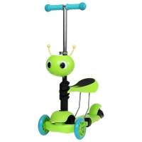 Самокат 2 в 1 GRAFFITI, с корзинкой, колёса PU 120/75 мм, цвет салатовый Самокат 2 в 1 GRAFFITI, с корзинкой, колёса PU 120/75 мм, цвет салатовый