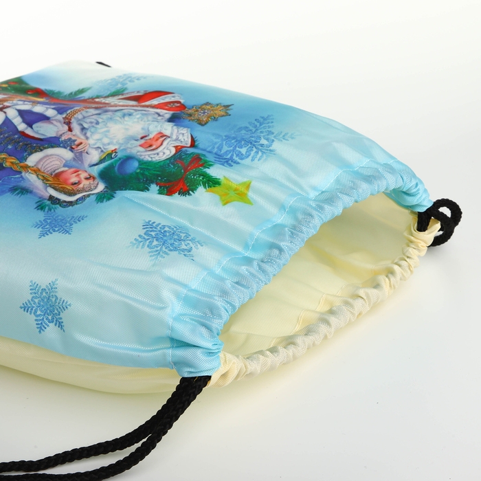 Новый год 2025. Новогодний мешок для подарков на шнурке &laquo;Дед Мороз и Снегурочка&raquo;, цвет разноцветный