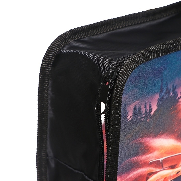 Папка с ручками А4, 340 х 245 х 75 мм, пластиковая, ручки-тесьма, Calligrata ПТ-14 "Тачка огонь"