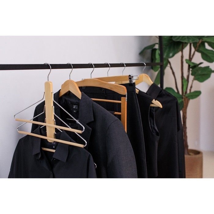 Плечики - вешалка для одежды LaDо́m Bois, 41×38 см, многоуровневая, деревянная сорт А Плечики - вешалка для одежды LaDо́m Bois, 41×38 см, многоуровневая, деревянная сорт А