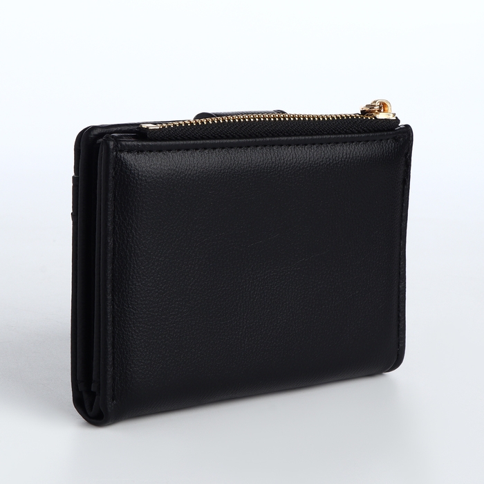 Кошелёк женский на кнопке, цвет чёрный Кошелёк женский на кнопке, цвет чёрный