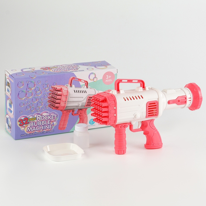 Генератор мыльных пузырей &laquo;Световой&raquo;, цвет розовый, 27,5 &times; 7,5 &times; 18,5 см