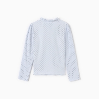 Джемпер для девочки школьный, цвет нежно-голубой/горошек, рост 140 см