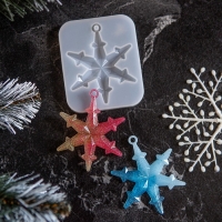 Форма силиконовая универсальная, подвеска &laquo;Снежинка-ажурная&raquo;