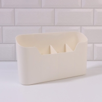 Органайзер для хранения «Нежность», навесной, 4 секции, с клеевой основой, 26,8 × 16,2 см, цвет белый Органайзер для хранения «Нежность», навесной, 4 секции, с клеевой основой, 26,8 × 16,2 см, цвет белый