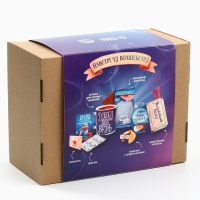 Подарочный набор новогодний, большой гифтбокс &laquo;Волшебство в твоих руках&raquo;, жевательная конфета, молочный шоколад, кружка, печенье с предсказанием, жевательная резинка.