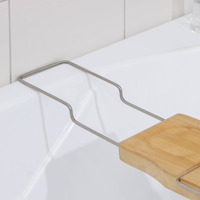 Полка для ванной SAVANNA SPA, 74-95&times;20,3&times;2,5 см, бамбук