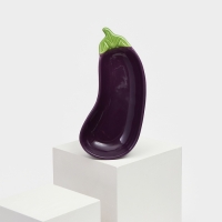 Тарелка керамическая &laquo;Баклажан&raquo;, глубокая, фиолетовая, 25,5 см, 1 сорт, Иран