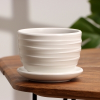 Горшок цветочный "Нежность" белый 0,5 л Горшок цветочный "Нежность" белый 0,5 л