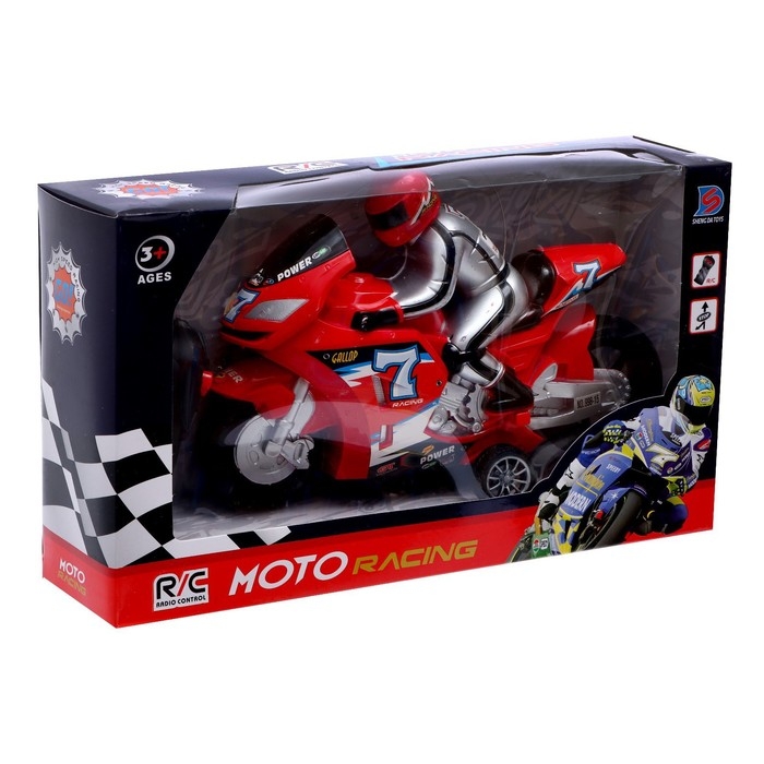 Мотоцикл радиоуправляемый «Спортбайк», работает от батареек, цвет красный Мотоцикл радиоуправляемый «Спортбайк», работает от батареек, цвет красный