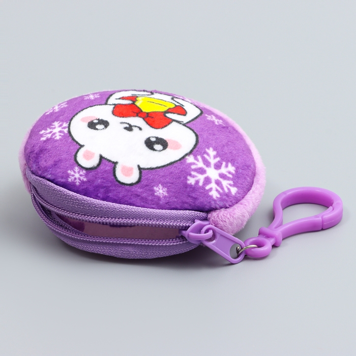 Кошелёк новогодний детский Кошелёк новогодний детский "Котик праздничный", плюшевый, цвет МИКС